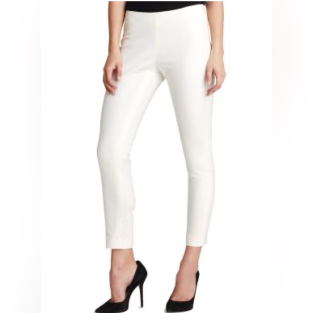 Ralph Lauren Black Label High-rise Flat‎ Front White Cotton Stretch Pants 2 EUC